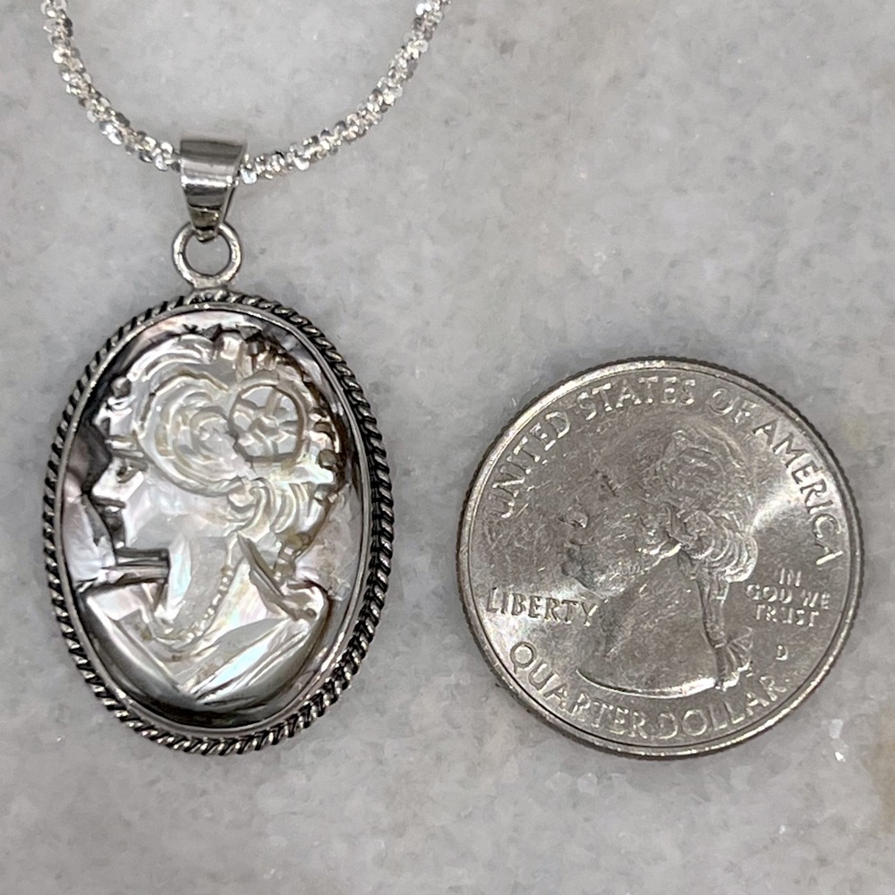 Sterling Silver Cameo Pendant ONLY - Picture 14 of 14